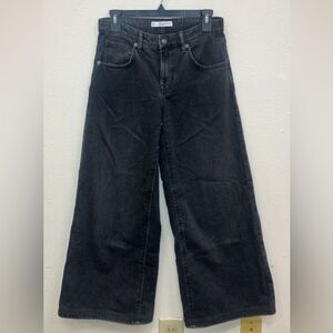 MNG High Rise Black Wide-Leg Jeans Non Distressed size 2 #730